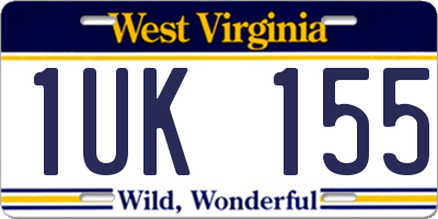 WV license plate 1UK155
