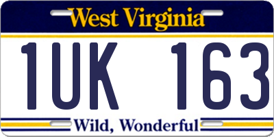 WV license plate 1UK163
