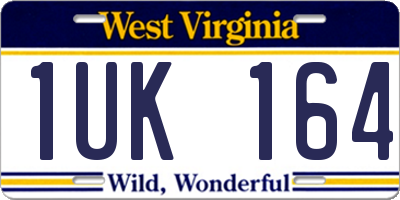 WV license plate 1UK164