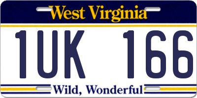 WV license plate 1UK166