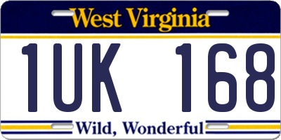 WV license plate 1UK168