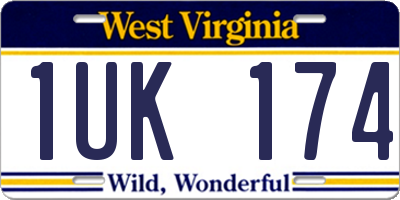 WV license plate 1UK174