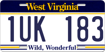 WV license plate 1UK183