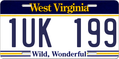 WV license plate 1UK199