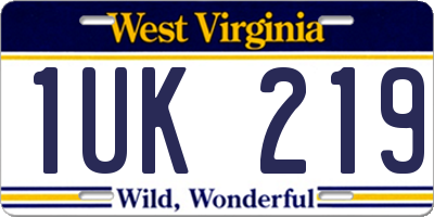 WV license plate 1UK219