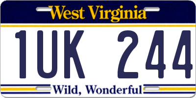 WV license plate 1UK244