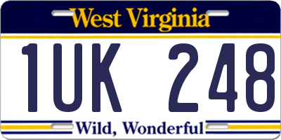 WV license plate 1UK248