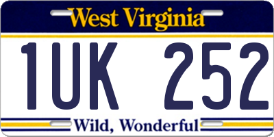 WV license plate 1UK252