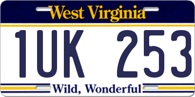 WV license plate 1UK253