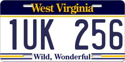 WV license plate 1UK256