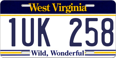 WV license plate 1UK258