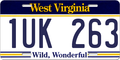 WV license plate 1UK263