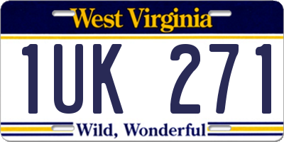 WV license plate 1UK271