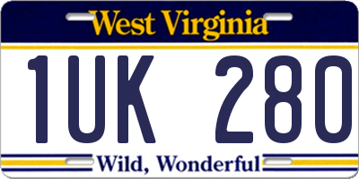 WV license plate 1UK280