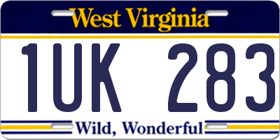 WV license plate 1UK283