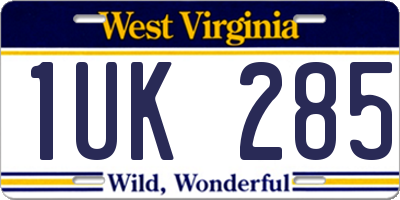 WV license plate 1UK285