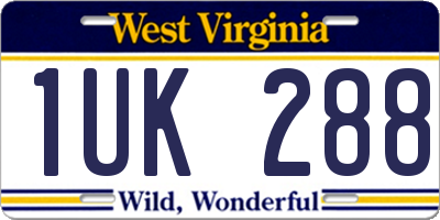 WV license plate 1UK288
