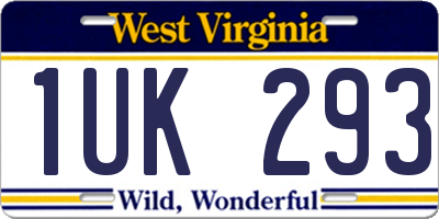 WV license plate 1UK293