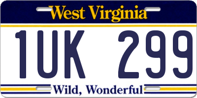 WV license plate 1UK299