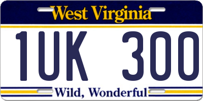 WV license plate 1UK300