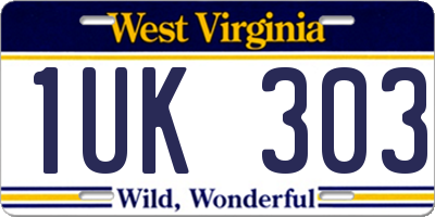 WV license plate 1UK303
