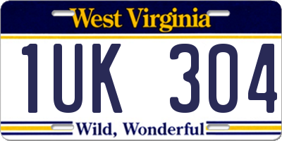 WV license plate 1UK304