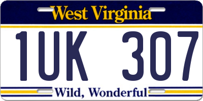 WV license plate 1UK307