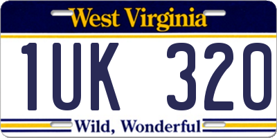 WV license plate 1UK320
