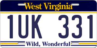 WV license plate 1UK331