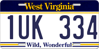 WV license plate 1UK334