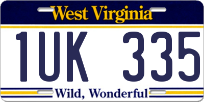 WV license plate 1UK335