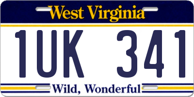 WV license plate 1UK341