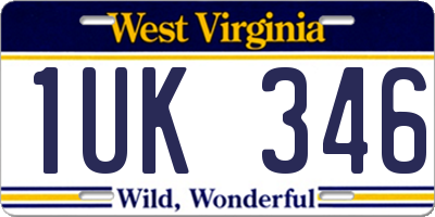 WV license plate 1UK346