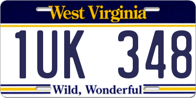 WV license plate 1UK348