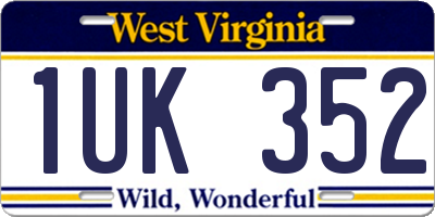 WV license plate 1UK352