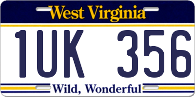 WV license plate 1UK356