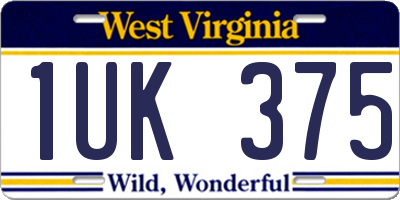 WV license plate 1UK375