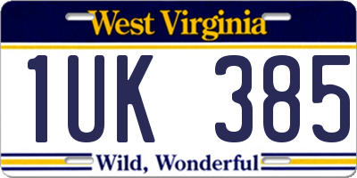 WV license plate 1UK385