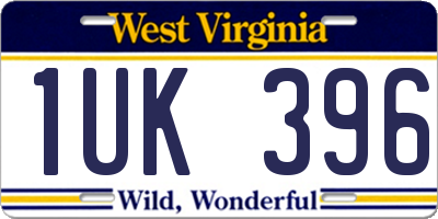 WV license plate 1UK396