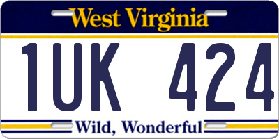 WV license plate 1UK424