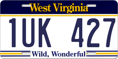 WV license plate 1UK427