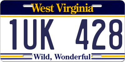WV license plate 1UK428