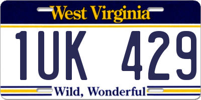 WV license plate 1UK429