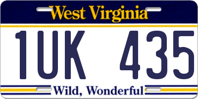 WV license plate 1UK435
