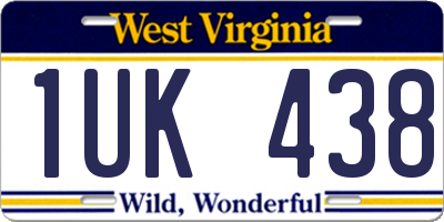 WV license plate 1UK438