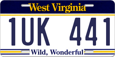WV license plate 1UK441