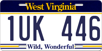 WV license plate 1UK446