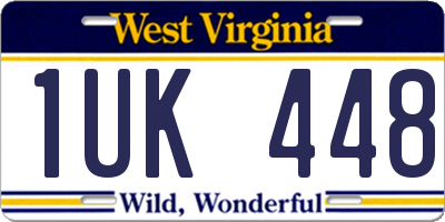 WV license plate 1UK448