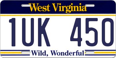WV license plate 1UK450