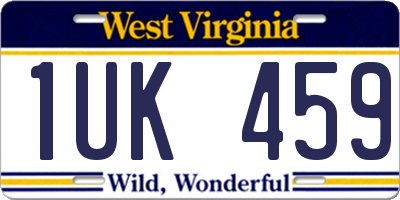 WV license plate 1UK459